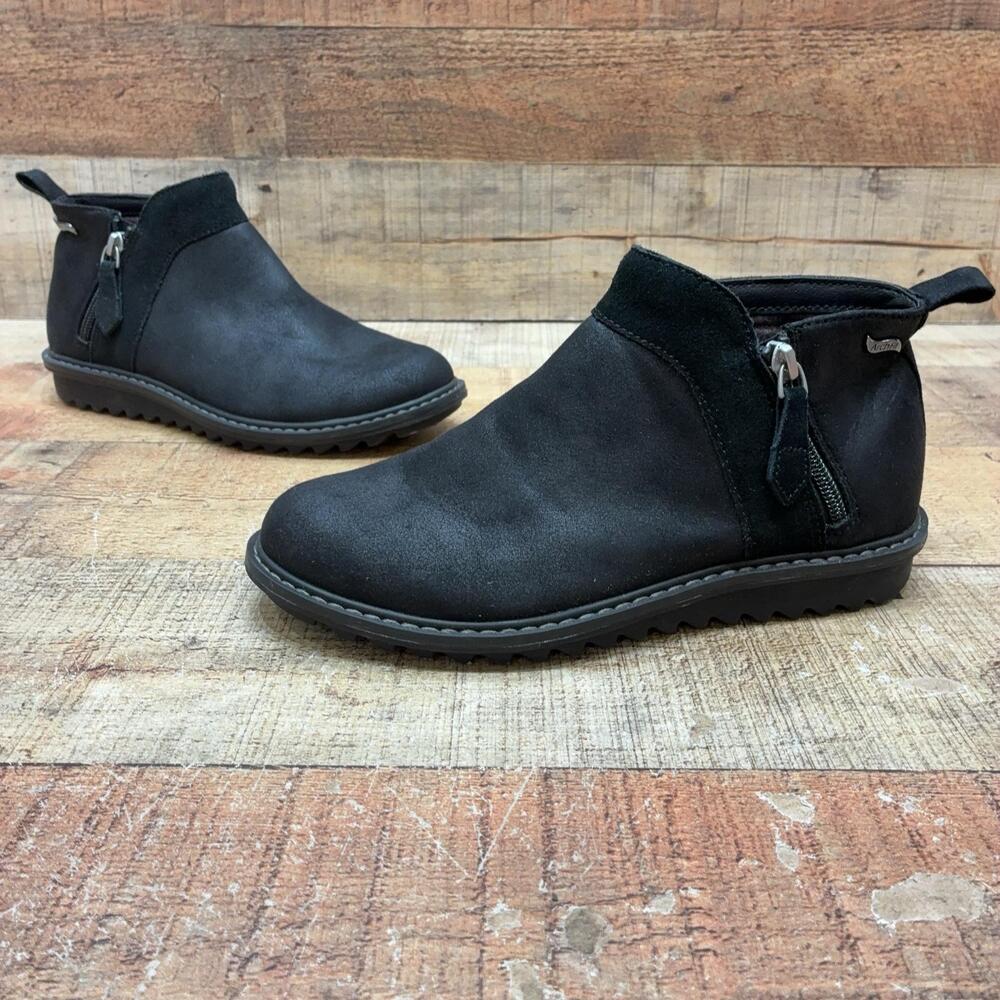 Skechers SN 158603 Boots Womens Size 6 36 Black Arch Fit Ankle Zip Bootie
